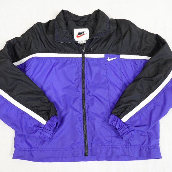 Vintage 90s Nike Track Jacket Women's Medium Lightweight Windbreaker - Picture 1 of 15
